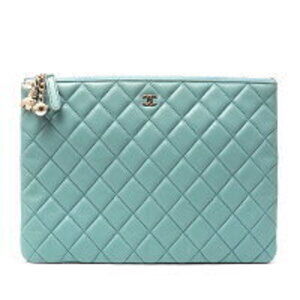 Chanel clutch bag Shoulder Coco mark blue lambskin